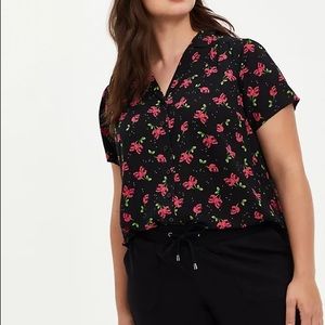 Torrid Challis Button Front Blouse